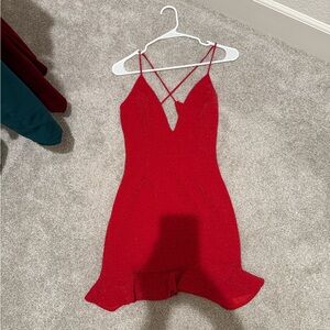 Lucy in the Sky Red Shimmery Mini Dress